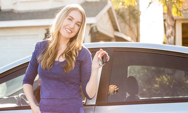 woman with car keys