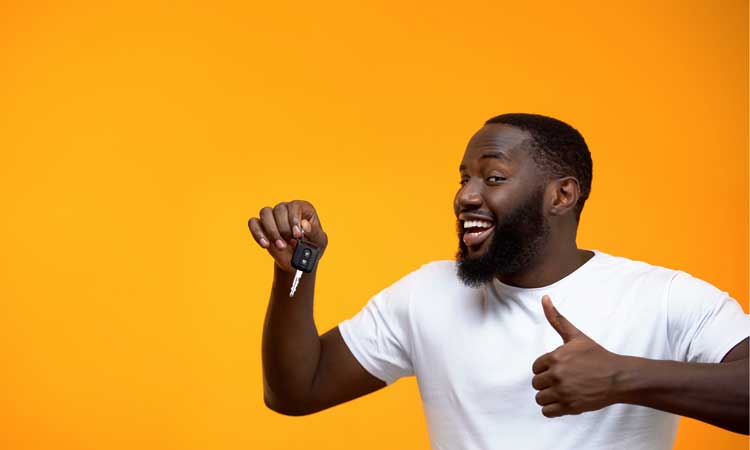 man shopping for a car